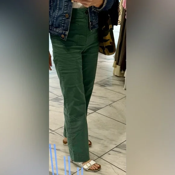 J.Crew Women’s high-rise wide-leg pant green size 27 - Picture 4 of 4